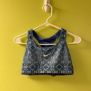 Nike Pro Blue Patterned Sports Bra